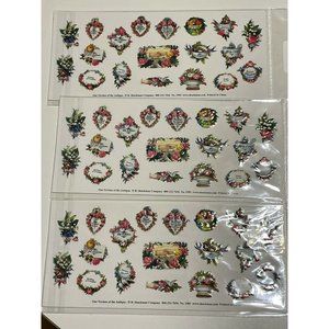 NOS Vtg 1980s Victorian Floral Embossed stickers